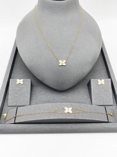 طقم 3 قطع بتصميم عصري - فضي, ذهبي