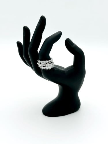 خاتم سواروفسكي - فضي وذهبي - مستوحى