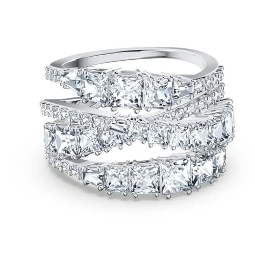 خاتم سواروفسكي - فضي وذهبي - مستوحى