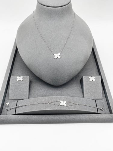 طقم 3 قطع بتصميم عصري - فضي, ذهبي