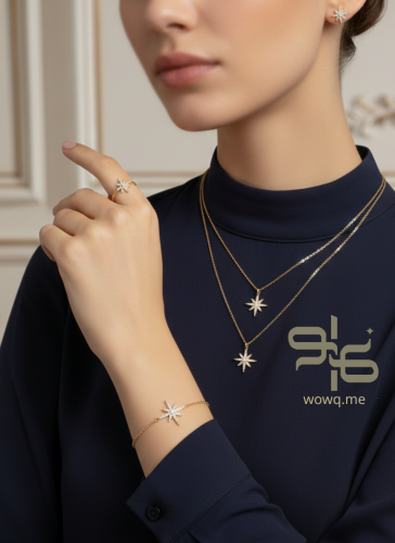 طقم 4 قطع تصميم عالمي - فضي, ذهبي