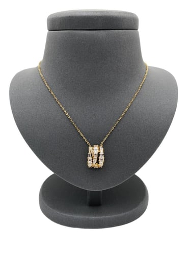 طقم سواروفسكي 4 قطع - فضي, ذهبي - مستوحى