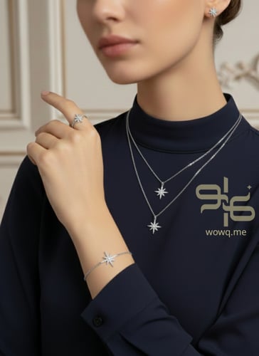 طقم 4 قطع تصميم عالمي - فضي, ذهبي