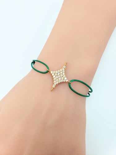 سوارة خيط مرصعه بالزركون بتصميم عصري عدة الوان