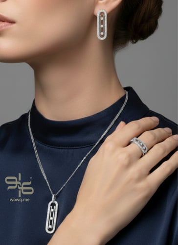 طقم ميسيكا 3 قطع حجم كبير - فضي, ذهبي - مستوحى