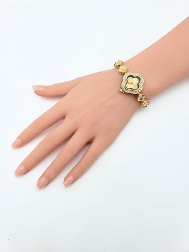 بكج سوارة مطلية بالذهب مع ساعة