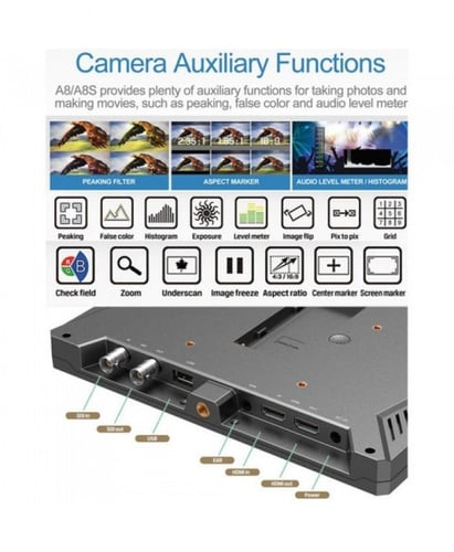 Lilliput A8S 4K 8.9" On-Camera HDMI and 3G-SDI Mon...