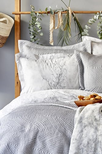 طقم مفارش مزدوج Kaori Gri مع بطانية شتوية