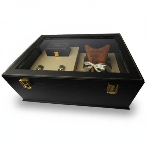 صندوق إهداء ( مبخرة + علبة عود + 2 كرستالة ربع تول...