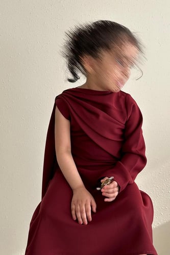 فستان اطفال بورغندي (is'50)