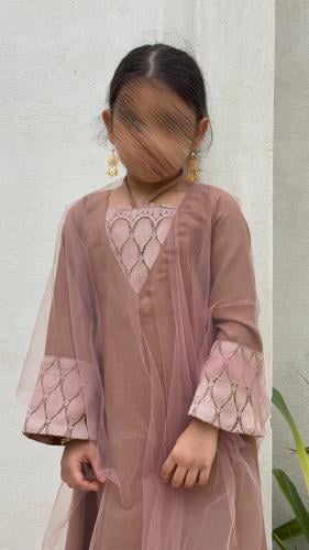 جلابية مع تول للاطفال (is110)