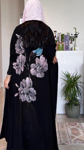 عباية كريب سبشل رسم يدوي وشك يدوي قصة عادية ستريت