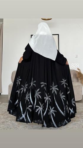 عباية كريب سبشل رسم يدوي مع شك قصة عادية ستريت