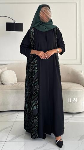 عباية كريب سبشل مع مخمل قصة عادية ستريت