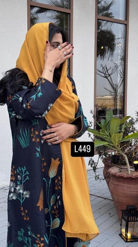 عباية لنن تطريز كمبيوتر قصة عادية