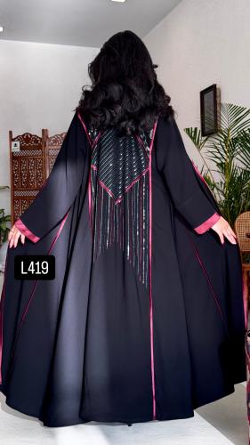 عباية كريب سبشل مع ترتر تطريز كمبيوتر قصة عادية ست...