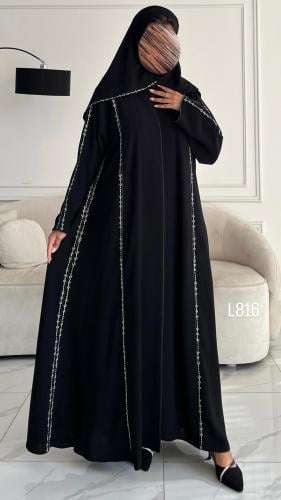 عباية كريب سبشل تطريز يدوي قصة عادية ستريت