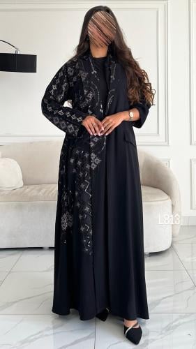 عباية كريب سبشل مع ترتر تطريز كمبيوتر قصة عادية ست...