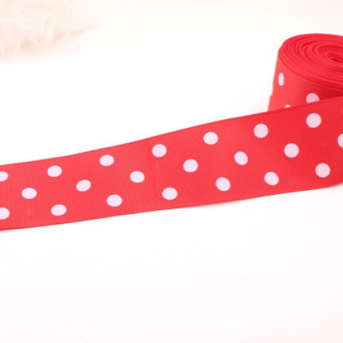 شريط البيكا - أحمر منقط -عرض 1.5 أنش