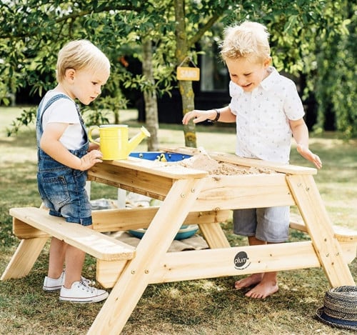 طاولة رمل وماء خشبي