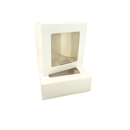 علب كيك ورقية مع نافذة شفافة مقاس 25