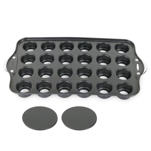صينية (24) قالب مافن و كب كيك بشكل دائري متحركة رم...