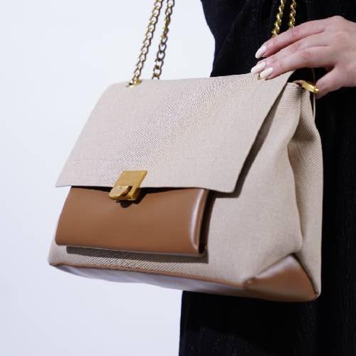 شنطه كتف نسائية بهيرة قماش وسط