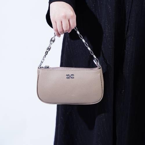 شنطة بهيرة جلد طبيعي بني فاتح – حجم صغير