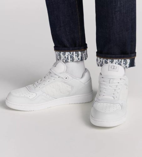 White Grained Calfskin and White Dior Gravity Leat...