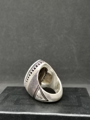 صخاتم الفضة بحجر فيروز نيشابوري ايراني بصياغة عباس...