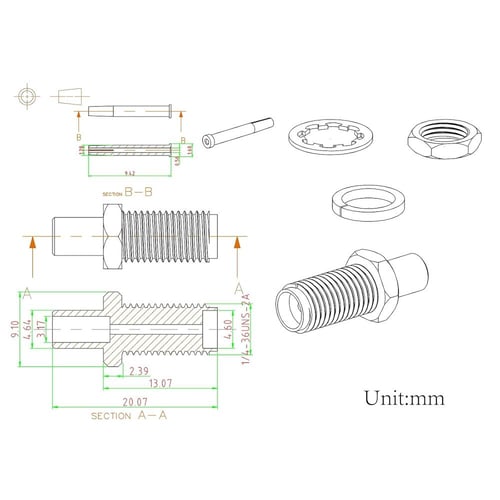 Eightwood 10 قطع SMA أنثى الحاجز تجعيد موصل ل RG58...