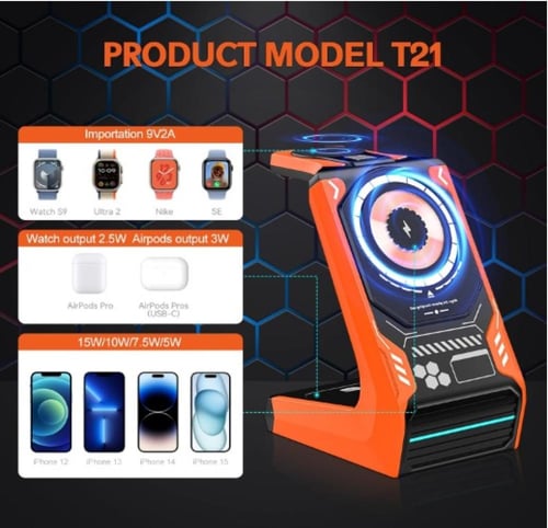 قاعدة شحن لاسلكية 3 في 1، قاعدة شحن مغناطيسية من م...