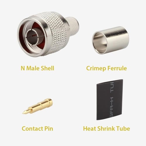N Connectors Male Crimp Rf Coaxial Connector 50 oh...