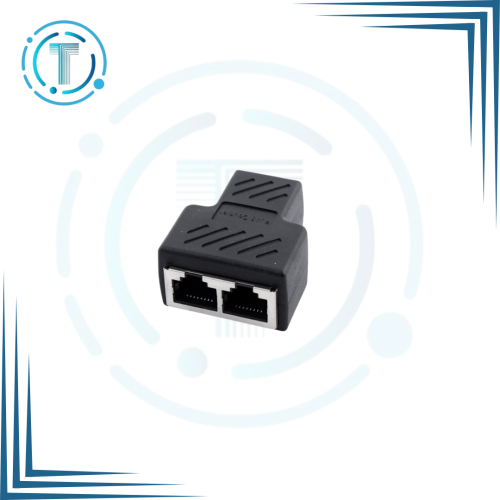 مقسم من واحد الى اثنين انثى RJ45 اسود اللون