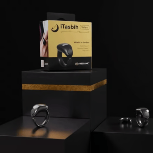 خاتم التسبيح الذكي بتذكير للصلاة ، شاشة OLED ، مقا...