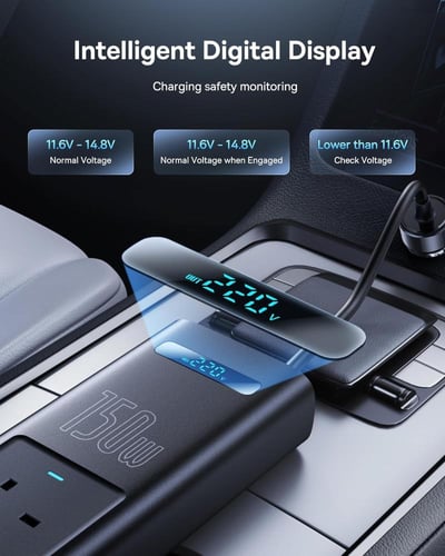 Baseus 150 واط شاحن سيارة العاكس dc 12 فولت إلى 11...