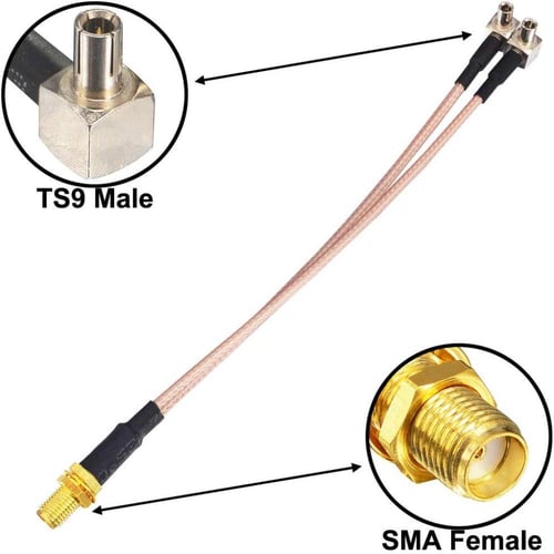 وصلة SMA Female to Y Type 2xTS9 Male قطعة وحدة
