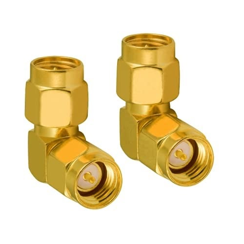 وصلة SMA Male + Male Adapter Right Angle 90-Degree
