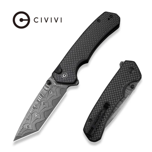 مطوى CIVIVI C19059C-DS1 Brazen Button Lock Damascu...