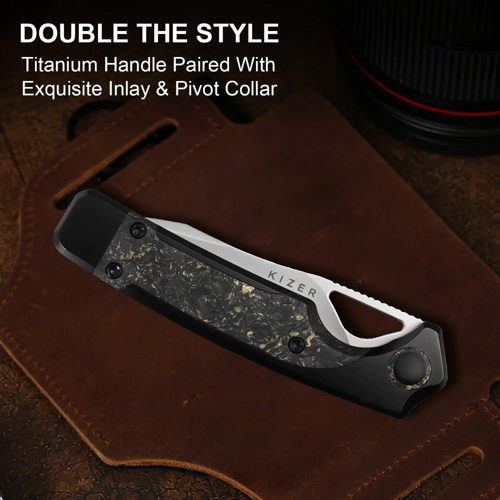 مطوى Kizer 3729A1 Ara Linerlock Gold Flake