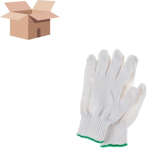 كرتون قفازات قطن 400 زوج ابيض هيفيا