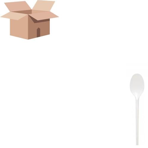 كرتون ملعقة بلاستيك ابيض كبير 1000 حبة