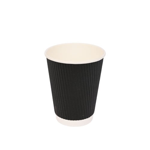 كوب ورقي مموج بدون غطاء 8 اونص 50 حبة (اسود)