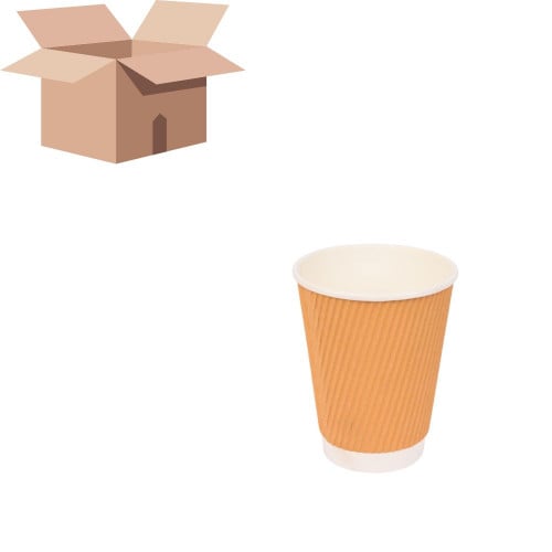 كرتون اكواب 1000 كوب ورقي مموج بدون غطاء 8 اونص (ب...