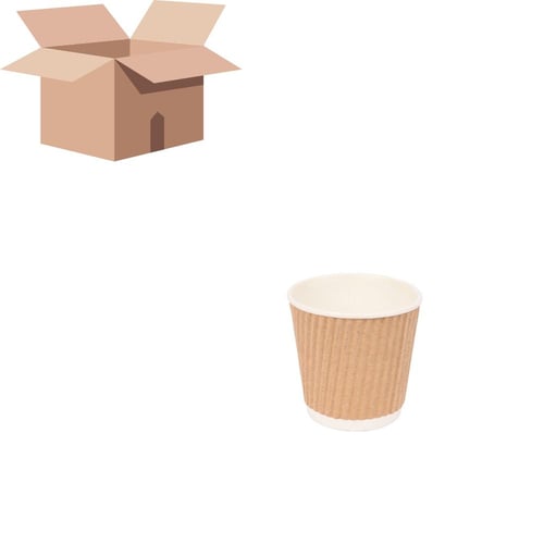 كرتون اكواب 1000 كوب ورقي مموج للقهوة بدون غطاء 4...