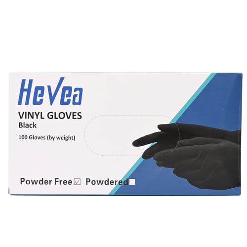 قفازات هيفيا فينيل (اسود ) 100 حبة