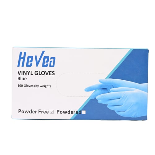 قفازات هيفيا فينيل أزرق 100 حبة