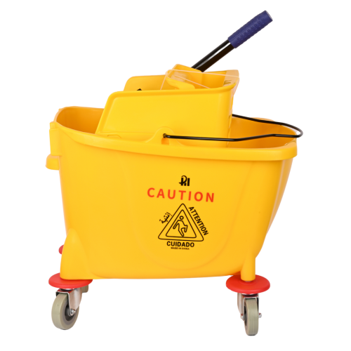 عربة تنظيف صفراء 32 لتر