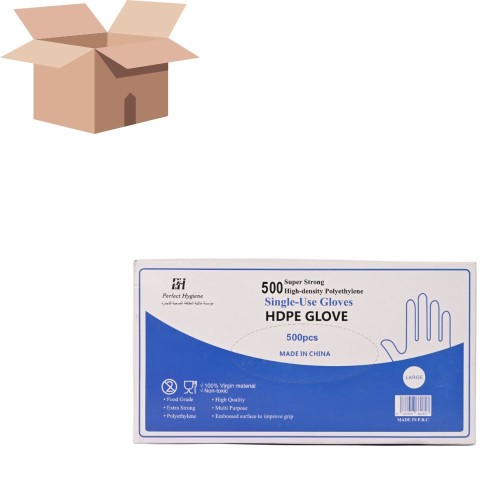 قفازات هيفيا بلاستيك شفاف(كرتون) 10 آلاف حبة