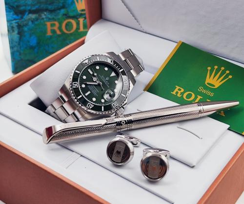 The Rolex set, superior grade, pen watch and cufflinks